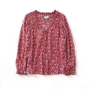 Maeve Anthropologie Marisol Floral Ruffle Blouse